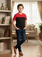 Red Penal Black T-Shirt Boys ( R-239-45,326,351 )