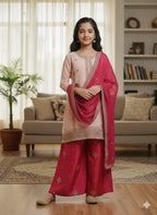 Fancy Skin Gharara 3 Pcs Suit Girls