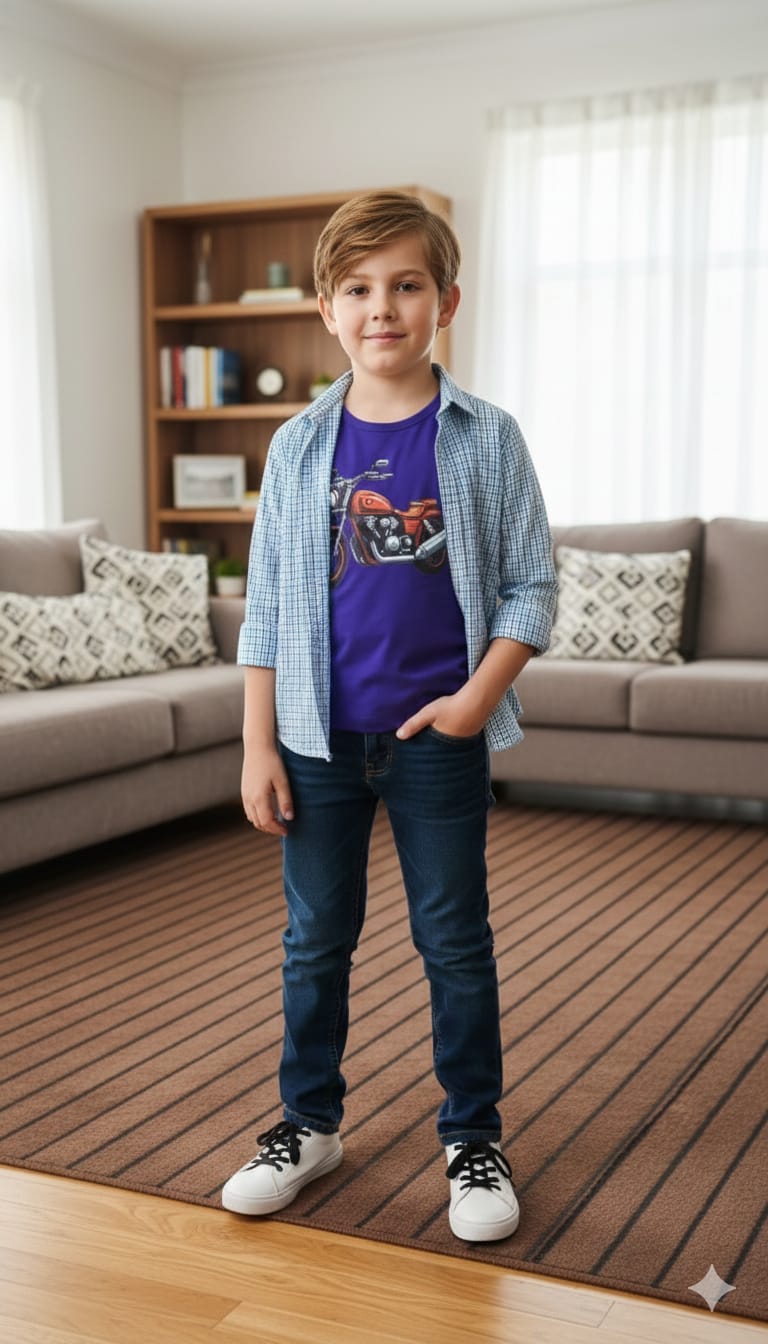 Bike Purple Inner Full Sleeve Multi Check D/Casual Shirt