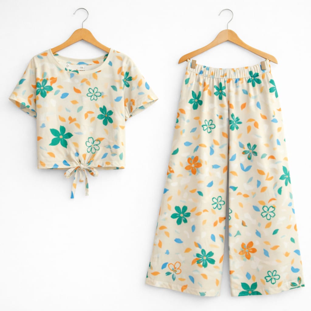 Leaves Print Half sleeve Selati Skate Fish Girls ( R-456 )