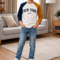 New York  Contrace Arms White T-Shirt Boys ( R-64-73 -145)
