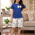 Bow Logo Royal Blue Nicker Suit Girls ( R-416 )