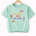 (Short Length)Be Cute Be Kind Sky T-Shirt Girls ( R-111,497 )