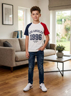 Los Angeles Half Sleeve White T-Shirt Boys ( R-64-73 )
