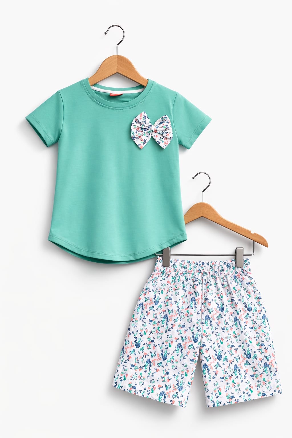 Bow Logo Ferozi Nicker Suit Girls ( R-192 )