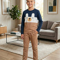 Bear Smile Full Sleeve Brown Trouser Shirt Boys ( R-299 )