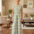Pineapple Print White Jump Suit Girls ( R-425 )