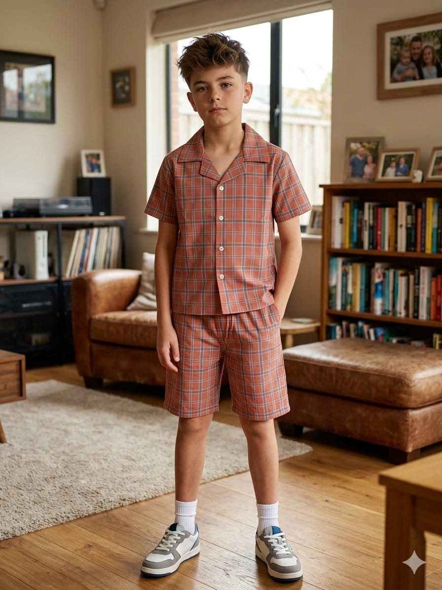 Carrot Check Carrot Collar Nicker Suit Boys(R-419)