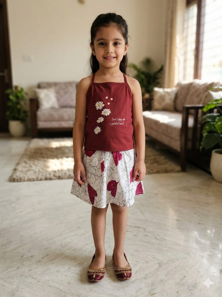 Start Today Mahroon Skirt Suit Girls ( R-523 )