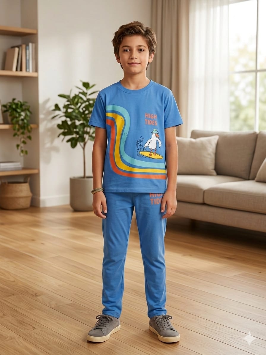 High Tides Sky Trouser Shirt Boys