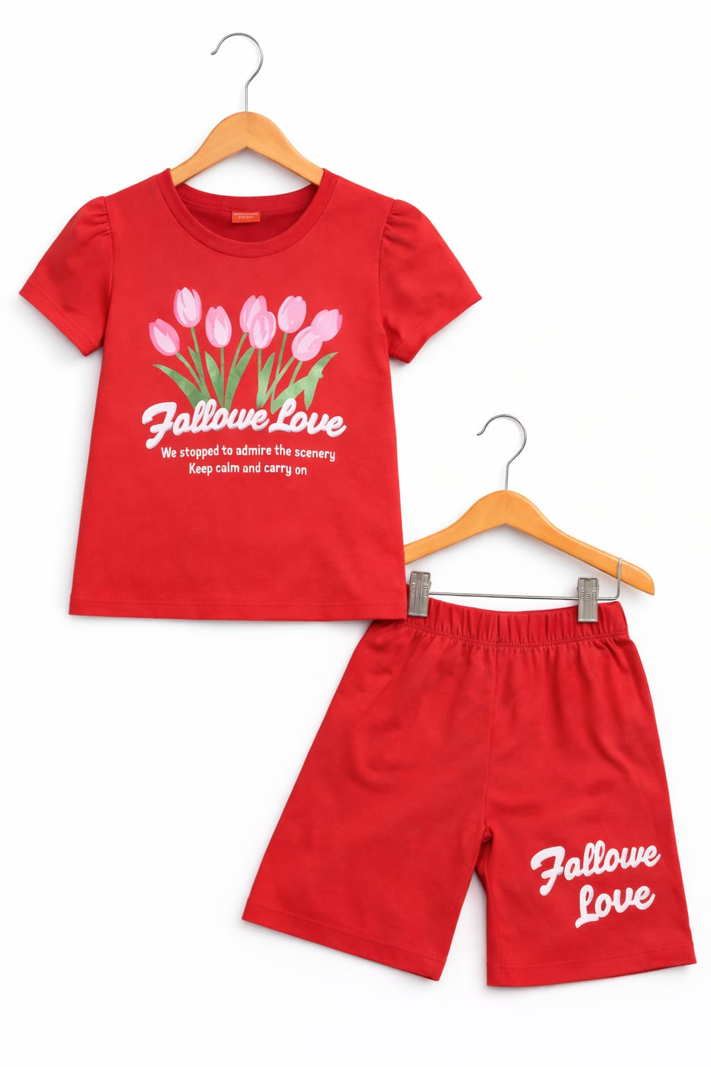 Fall over Love Red Nicker Suit Girls ( R-13-22 )