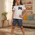 Bow Logo White Nicker Suit Girls ( R-416 )