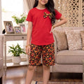 Bow Logo Red Nicker Suit Girls ( R-192 )