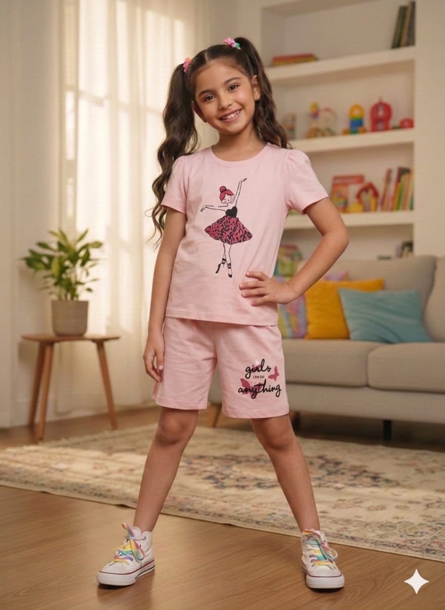 Anything Baby Pink Nicker Suit Girls ( R-550 )