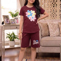 Be Happy Mahroon Nicker Suit Girls ( R-22 )