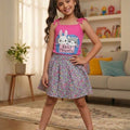 Best Friend Pink Skirt Suit Girls ( R-523 )