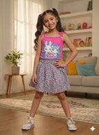 Best Friend Pink Skirt Suit Girls ( R-530 )