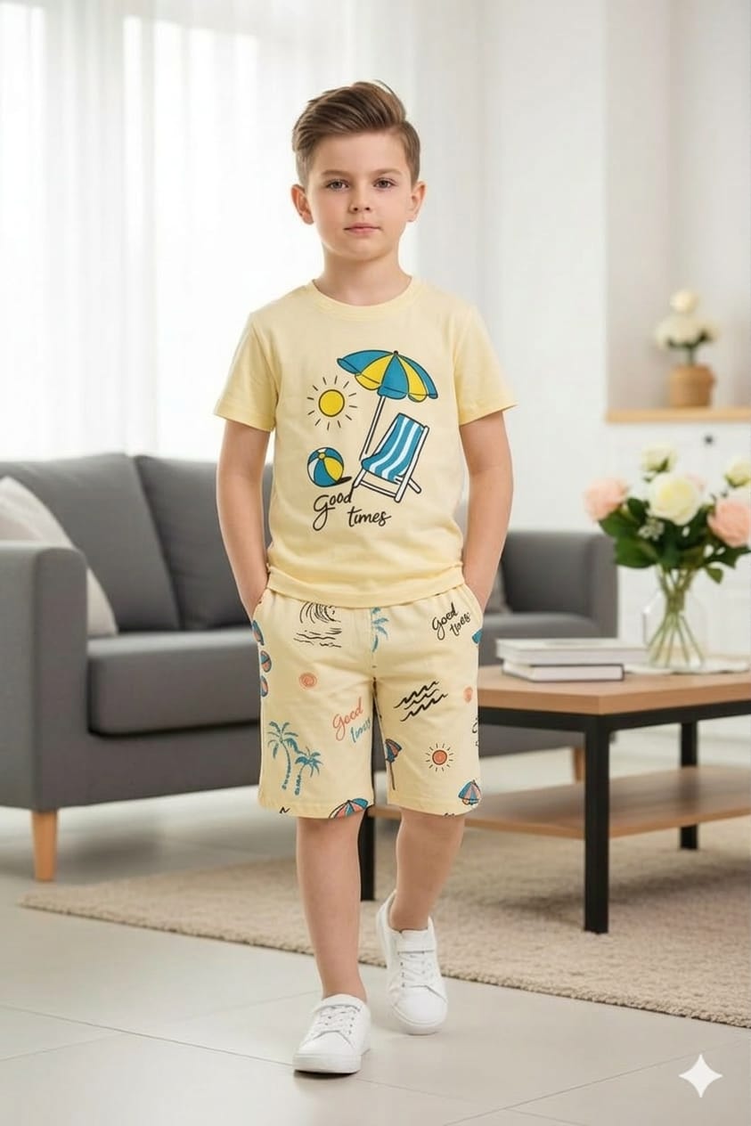 Umbralla With Chair Lemon Nicker Suit Boys