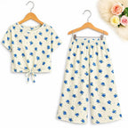 Small Blue Flower Half Sleeve White Skate Fish Girls ( R-173 )