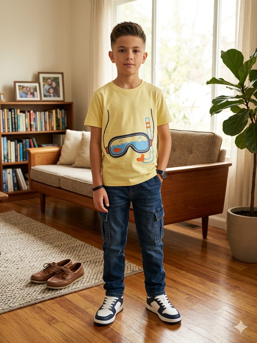 Glasses Print Lemon T-Shirt Boys ( R-181 )