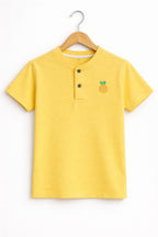 Pineapple Logo Yellow Henley Polo Boys ( R-407 )
