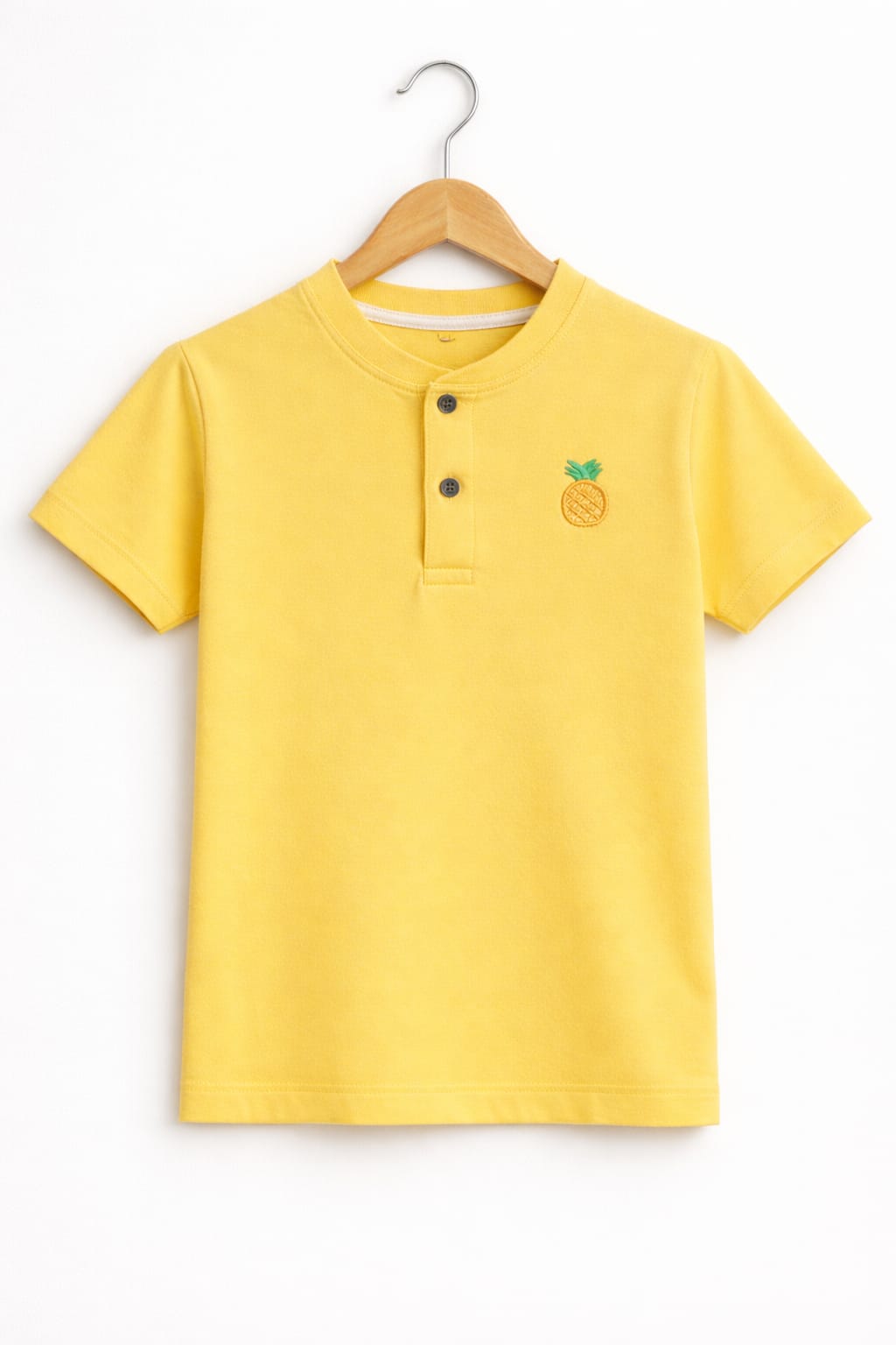 Pineapple Logo Yellow Henley Polo Boys ( R-407 )