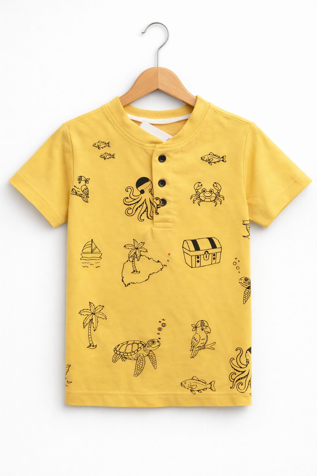 Star Fish Yellow Henley Polo Boys ( R-522 )