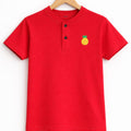 Pineapple Logo Red Henley Polo Boys ( R-407 )