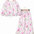 Tulip Flower Full Sleeve White Skate Fish Girls ( R-360 N)