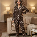 White Dots Chocolate Night Suit(R-373N)