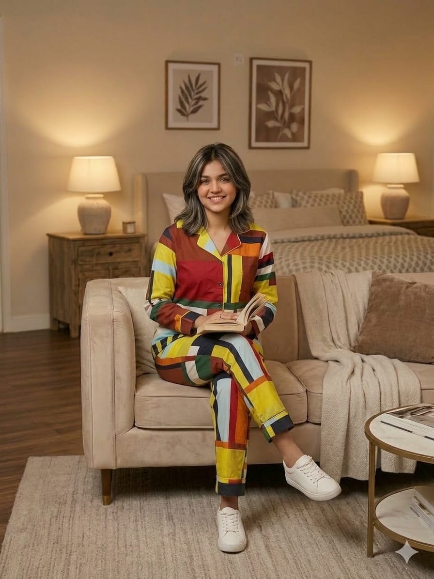Zig Zag Night Suit(R-373N)