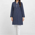 Navy & White Line Suit Women ( R-377 )