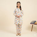Multi Heart All Over Print White 2Pcs Suit Girls ( R-426-34 )