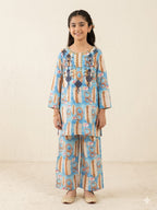 Front Embroidery Sky 2Pcs Suit Girls ( R-515 )