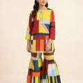 Zig Zag Multi Shade Gharara Suit Girls ( R-540 )