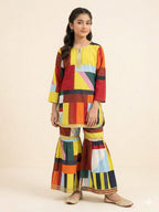 Zig Zag Multi Shade Gharara Suit Girls