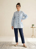 Blue Cherry All Over Print Sky Top Women