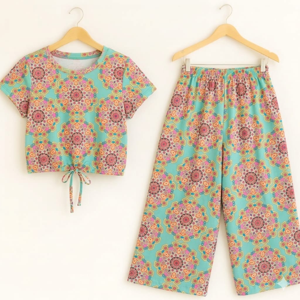 Geo Floral Magic Half sleeve Pista Skate Fish Girls ( R-325 )