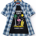 Flamingo Black Inner Gray Check D/Casual Shirt( R-301N )