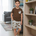 Dinosaur Print Brown Nicker Suit Boys ( R-63 )