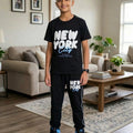 New York Black Trouser Shirt Boys ( R-482 )