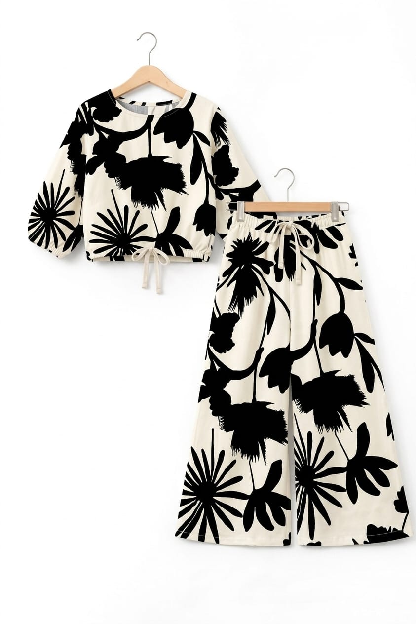 Shadow Floral Full Sleeve Cream Skate Fish Girls