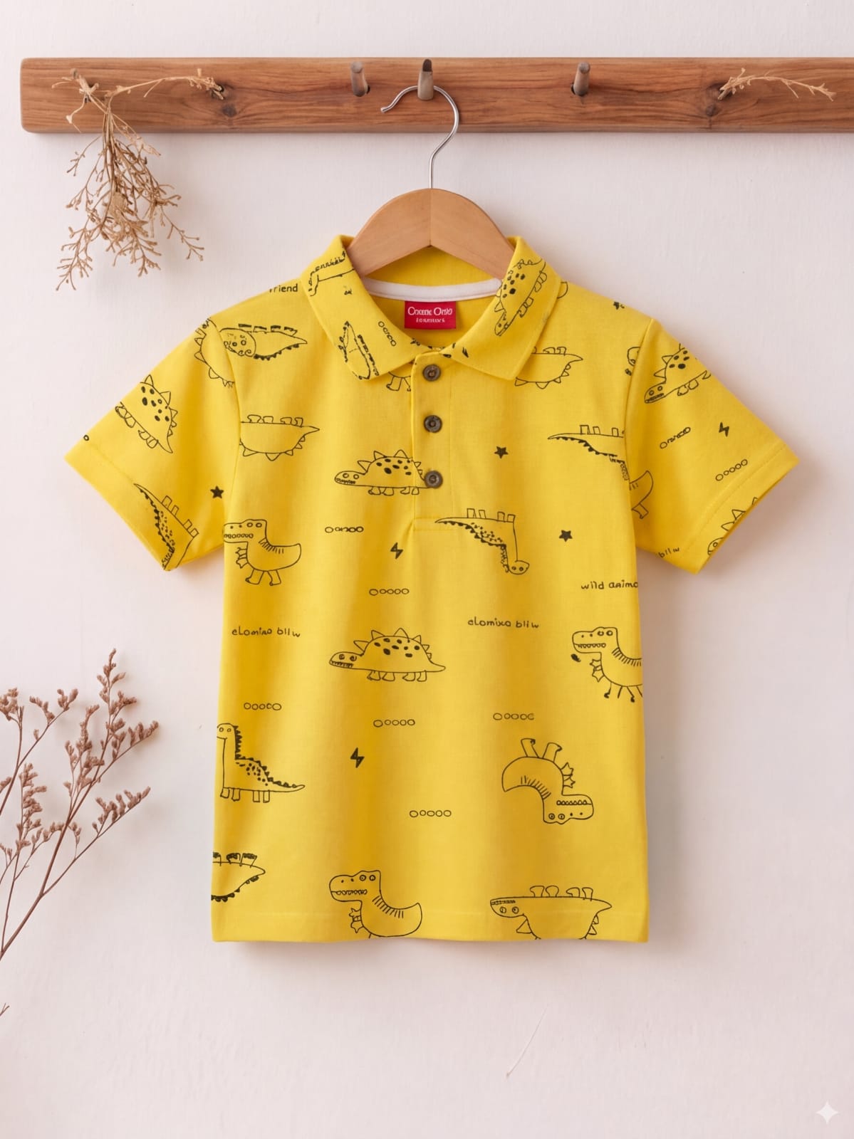 Dino Family Yellow Collar Polo Boys ( R-487 N )