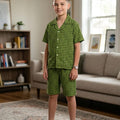 Parrot Check Collar Nicker Suit Boys ( R-373 )