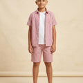 Pink Check White Casual Nicker Suit Boys ( R-463 )