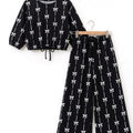Bow Print Full Sleeve Black Skate Fish Girls ( R-65 )