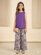 Simple Sleeveless Purple Suit Girls ( R-350 )