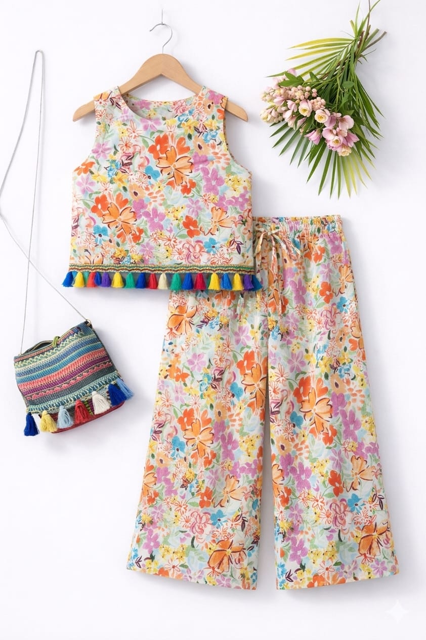 Orange Petal Sleeveless White Pairs Girls ( R-229 )