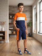 Orange & Blue Penal Nicker Suit Boys ( R-492,216 )
