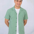 Parrot Check Coat Collar Casual Shirt Men's